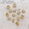 Color Cobre Plateado Conservación del Color Chapado en Oro Real Geométrico Rectangular Poroso Circonita Incrustada Diamante DIY Hecho a Mano Espaciador de Perlas Accesorios de Joyería