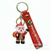 Llavero de Santa Claus transfronterizo, colgante de figura de goma blanda 3D, colgante de suministros navideños de dibujos animados, decoración de árbol de Navidad