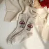 Calcetines de Lana Gruesa de Media Pantorrilla para Otoño e Invierno Calcetines Largos de Hilo Retro Oso Esponjoso Calientes Lindos Dibujos Animados Calcetines de Moda