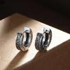 Aretes retro para hombre individuales creativos temperamento antiguo Calle chico guapo aretes chapados en plata 925 aretes de hebilla de oreja de moda