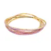 Comercio exterior pulsera de diamantes de colores cadena de garra de circón de color pulsera elástica de diamantes de imitación Mosan adornos de mano de diamante simulación fabricantes