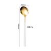 Cuchara de acero inoxidable 304, cuchara de mango largo para uso doméstico, cuchara redonda coreana, cuchara de postre, cuchara para mezclar café y miel.