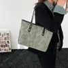Bolsa Grande de Couro Sintético Estilo Casual Retrô para Mulheres 2025 Nova Moda Cor Lisa Bolsa Tote Bolsa de Ombro para o Dia a Dia