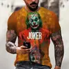 Camiseta Masculina e Feminina com Máscara Maligna 3D Padrão Palhaço DC Gola Redonda Manga Curta Fornecimento do Fabricante Estação Independente Amazon Shopee
