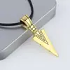 Nova lança de faraó flecha colar de aço titânio masculino moderno dominante corrente de clavícula pingente de personalidade corrente de suéter hip hop