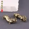 Latón (Juego de Dos) Trae Buena Fortuna y Prosperidad, Exquisitos Artículos Auspiciosos, Decoración Vintage para el Hogar, Mascotas de Té, Adornos de Escritorio