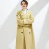 Novo Casaco de Lã Dupla Face Outono/Inverno 2026 para Mulheres, Casaco de Lã Longo Estilo Coreano Solto, Elegante e Emagrecedor para Mulheres