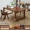 Mesa Longa de Madeira Maciça Cuidadosamente Selecionada para Uso na Sala de Estar, Mesa com Tampo Grande, Mesa de Trabalho, Mesa de Estudo, Mesa de Jantar Mobien
