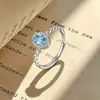 Anéis de Cristal Coloridos Mais Vendidos Transfronteiriços Prata de Lei S925 Incrustados com Pedras Preciosas Coloridas Anel Torcido Vintage Leve Luxo Anel Versátil Atacado