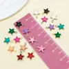 Acero Inoxidable Doble Cara Goteo de Aceite Estrella de Cinco Puntas Colgante Pequeño Encanto Hecho a Mano DIY Arete Llavero Accesorio de Joyería Materiales