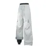 Conjunto de calças de fleece três em um para atividades ao ar livre no outono e inverno, com calças de trabalho destacáveis de perna larga, à prova de vento e à prova d'água, adequado para caminhadas