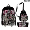Mochila Escolar Anime 3D Nova Transfronteiriça, Mochila, Estojo, Bolsa de Ombro, Três Peças