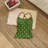 Camisole de Alcinha com Costas Cruzadas e Lantejoulas Estampada de Bolinhas com Bojo Verão Sexy Emagrecedor Top