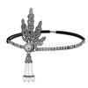 1920 The Great Gatsby Lady Saia Acessórios Folhas Pérola Dupla Fileira Strass Halloween Bola Tiara