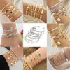 Pulsera de Cadena de Aleación de Metal Multicapa Europea y Americana Set Personalizado Mix and Match Adornos de Mano Pulsera de Disco de Estrella de Cinco Puntas Corazón para Mujer