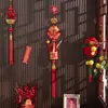 Colgante de Año Nuevo 2026 Año del Caballo Festival de Primavera Carácter de Bendición Decoración Festiva Nudo Chino Cadena de Chiles Petardo Decoración para Colgar en la Pared
