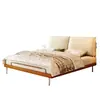 Cama de Madera Maciza Estilo Vintage Oso de Invierno Oreja de Elefante con Cabecero Ultradelgado, Tapicería Desmontable y Lavable de Tela Suave Chenilla, Cama de Tela Retro