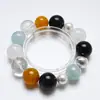 Como uma Linda FlorPulseira Artesanal de Cristal Natural Água-Marinha para Mulheres, Novo Estilo Versátil, Pulseira Clareadora de Pele Atacado