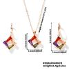 Joias de noiva europeias e americanas caixa simples conjunto de colar e brincos de zircônia conjunto de joias de cristal conjunto de duas peças fabricantes atacado