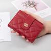 Billetera Pequeña en Forma de Diamante ~ Versión Coreana Ins Wallet para Mujer, Estilo Corto, Simple y Delgada, con Cremallera y Broche, Portatarjetas, Pinza para Monedas