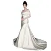 Vestido de Novia Ligero Estilo Francés 2026 Nuevo Satín Hombros Descubiertos Sirena Elegante Vestido de Novia con Cola Pequeña para Recepción