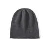 Gorro Unissex Macio de Caxemira Sem Costura Estilo Outono/Inverno Novo Borda Enrolada Espessado Quente Malha Casual Soltinho