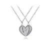 Candado de plata llave costura de amor collar estilo coreano elegante collar para pareja colgante simple versátil
