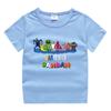 2023 nueva ropa infantil, camiseta de manga corta de verano para niños, camisa de algodón para niños y niñas, camiseta de media manga para bebés, top para niños