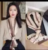 Nuevo Pañuelo Largo de Seda para Mujer en Primavera, Otoño y Verano, Pañuelo de Cuello Estampado, Pequeño Pañuelo Decorativo Moderno y Versátil