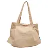 Bolsa Transversal de Veludo de Grande Capacidade, Bolsa Tote de Veludo, Bolsa para Aulas Particulares, Bolsa de Tecido de Ombro Único, Bolsa para Deslocamento de Estudante Universitário