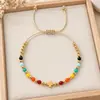 Pulsera de Aleación con Perlas para Mujer, Perlas Redondas de Colores, Forma de Cruz, Estilo Dulce, Ajustable, Regalo de Promoción Publicitaria