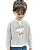 Camiseta elegante de manga larga para niña, nuevo modelo de primavera y otoño, con textura de gofre, efecto de dos piezas, top básico versátil y moderno para niños mayores