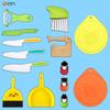 Cuchillo de Plástico para Fruta para Educación Temprana Infantil Cuchillo para Pelar Melón y Fruta Tabla de Cortar Patatas Molde para Galletas para Alimentos Complementarios Juego de Recogedor y Escoba