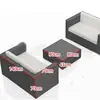 Juego de Sofá de Ratán para Sala de Estar, Balcón de Apartamento Pequeño, Silla de Ratán de Ocio, Mesa de Café para Patio Exterior, Muebles Impermeables para Exteriores