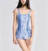 Traje de baño de una pieza para mujer 2026 Nuevo Blue Mountain Light Mist con Espalda Descubierta para Piscinas Profesionales, Conservador y Adelgazante