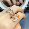 Venta al por mayor de fábrica Populares Pendientes de Ópalo de Fuego Natural Plata S925 Incrustado Piedra Principal 6*8 Joyería de Lujo Venta Directa de Fábrica