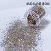 Celebridad de Internet Ojo de Hada Lentejuelas Brillantes Iridiscentes Polarizadas de Alto Brillo Decoración de Lentejuelas para Uñas Empacadas en Botella Kit de Material de Resina