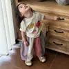 Conjunto Súper Lindo para Niña Pequeña, Ropa de Verano, Conjunto de Dos Piezas Único y Hermoso para Niñas con Top de Manga Corta y Pantalones de Pierna Ancha