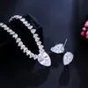 Collar Ins Gota de Agua Simple Zirconio Escote en V Cadena Hueso de Serpiente Pendientes Adelgazantes Set Nupcial Femenino Boda de Oriente Medio Novia