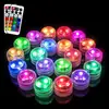 Linterna de Buceo LED Perilla Pequeña Colorida Impermeable Control Remoto Luz de Color Luz para Pecera Luz de Vela Luz de Té Luz de Calabaza