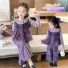 Conjunto de Tres Piezas de Pantalones de Campana a Cuadros para Niña, Estilo Primavera y Otoño, Moda Coreana, Conjunto de Chaleco y Camiseta Básica para Niña Pequeña, Moderno