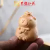 Sandalia de Sándalo Tallada Capibara Juguete Portátil Pieza de Mano Creativa Decoración de Escritorio de Madera Simple para el Hogar