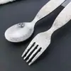 Juego de Cuchara y Tenedor Infantiles de Cristal de Titanio Puro Flor de Hielo para Uso en Casa, Utensilios para Comida de Bebé, Cuchara y Tenedor de Postre Duraderos y Resistentes a la Rotura