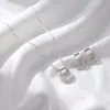 Estilo Japonés Coreano Versátil Minimalista Set de Pendientes de Botón Redondos y Collar Accesorios de Pendientes Estilo Europeo Americano Pendientes de Alta Gama para Mujer