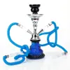 Fabricantes Transfronterizos Suministran Hookah de Doble Tubo Pequeño Set de Fumar de Hierro Nueva Pipa de Vidrio Shisha Hookah