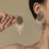 Pendientes de Borla de Perlas Estilo Étnico Pendientes Exóticos Estilo Miaojiang Diseño de Nicho Pendientes Clásicos
