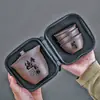 Conjunto de Chá Presente Conjunto de Chá Portátil para Viagem Zisha Vidro Copo Rápido Copo de Justiça Uma Panela Seis Copos Separação de Água e Chá Conjunto Completo
