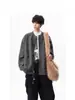 Cárdigan Retro de Cuello Redondo para Hombre Estilo Japonés Otoño e Invierno Holgado Casual Tejido de Punto de Alta Gama Chaqueta de Punto