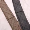 Corbata de Lana Sintética para Hombre 6CM Estrecha Estilo Retro Británico Europeo y Americano Casual Negocios Patrón Cuadros Manual