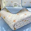 Funda de Cama Doble Cara Grado A Materno e Infantil Una Cara Doble Capa de Gasa Una Cara Matraz de Leche Juego de Tres Piezas Almohadilla Suave Colcha~